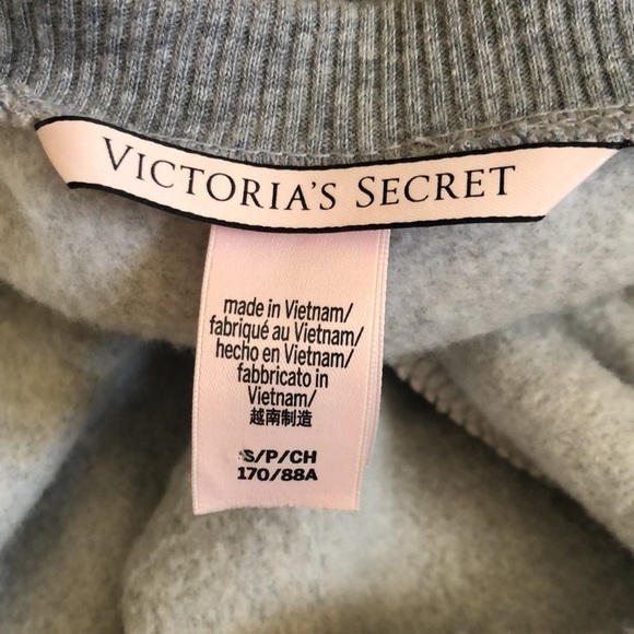 Victoria’s Secret Slouchy Romper Gray Sz. S Fleece Lined Ribbon Belted Lounge - Picture 6 of 7
